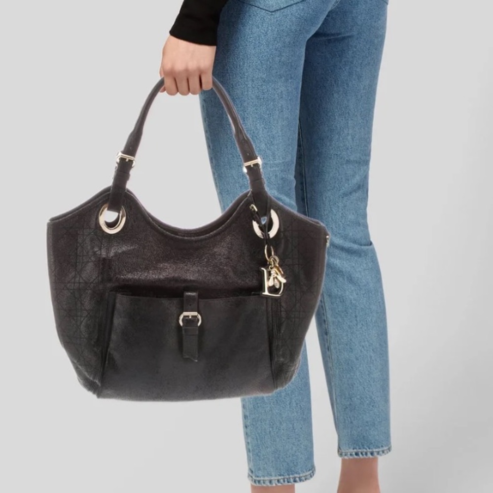 AUTHENTIC Christian Dior Leather Bee Hobo
